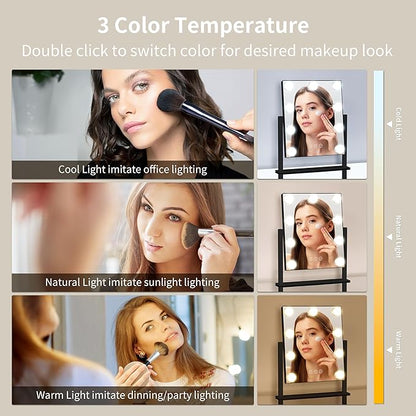 Vanity Mirror with Lights, Makeup Mirror with Lights with 9 Dimmable LED Bulbs - Image 2