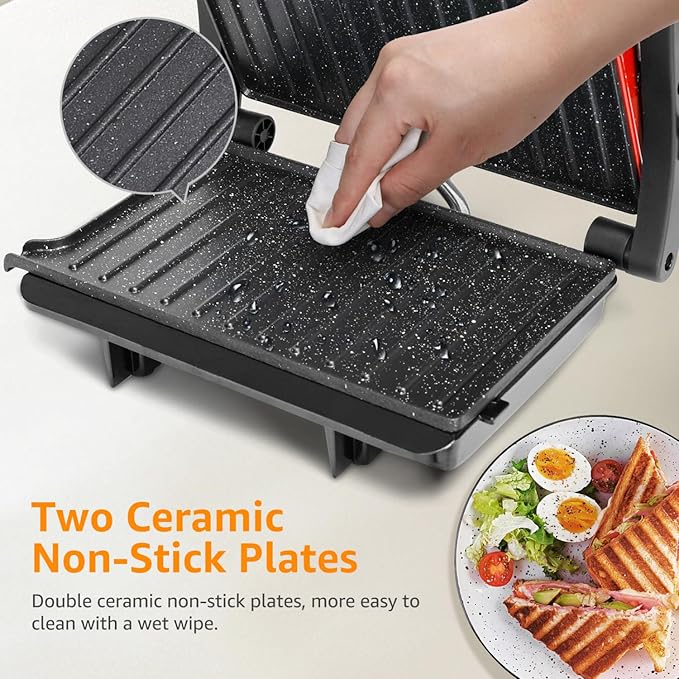 Panini Press Grill, Aigostar 1000W Sandwich Maker - Image 5