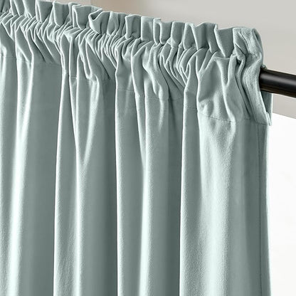 Lazzzy Velvet Blackout Curtains Thermal Insulated Room Window Drapes Super Soft - Image 2