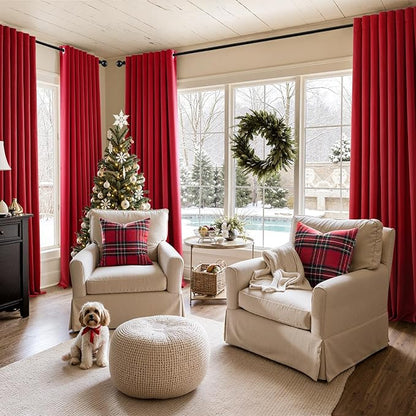 MIULEE Christmas Red Blackout Curtains - Image 6