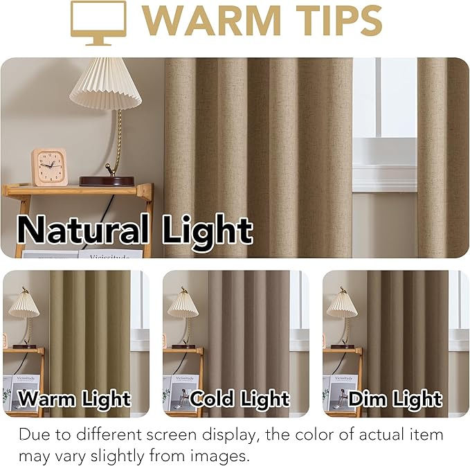 H.VERSAILTEX Linen Curtains 100% Blackout Curtains - Image 4