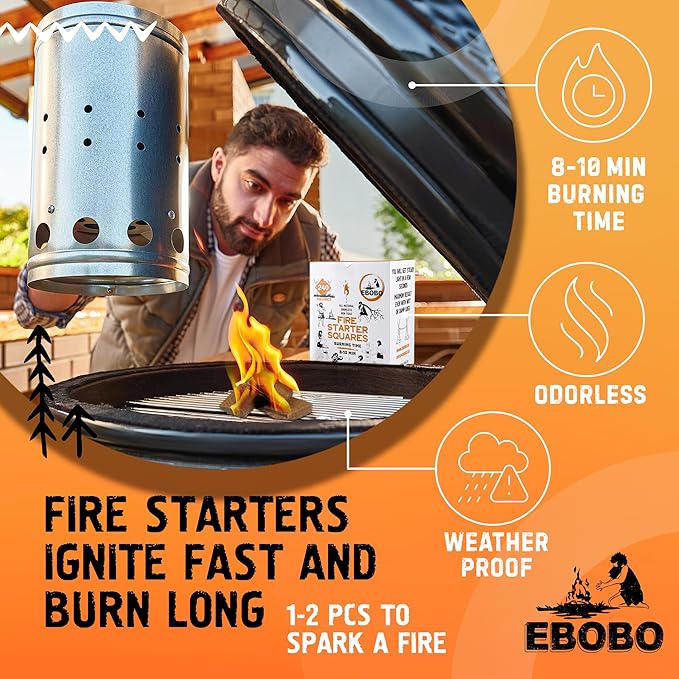 240 pcs Fire Starter Cubes – Natural Wax-Based, Odorless & Non-Toxic – Quick - Image 3