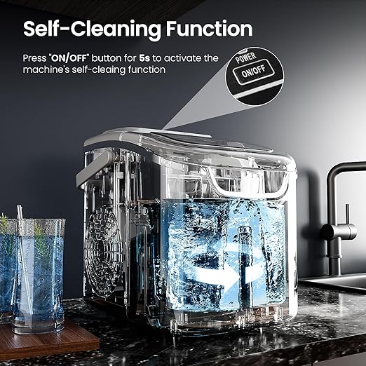 Antarctic Star Pro-Grade Countertop Ice Maker, 8 Cubes in 6 Mins, Self-Cleaning - Image 4