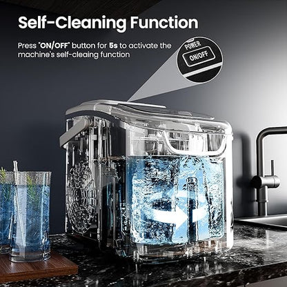 Antarctic Star Pro-Grade Countertop Ice Maker, 8 Cubes in 6 Mins, Self-Cleaning - Image 4