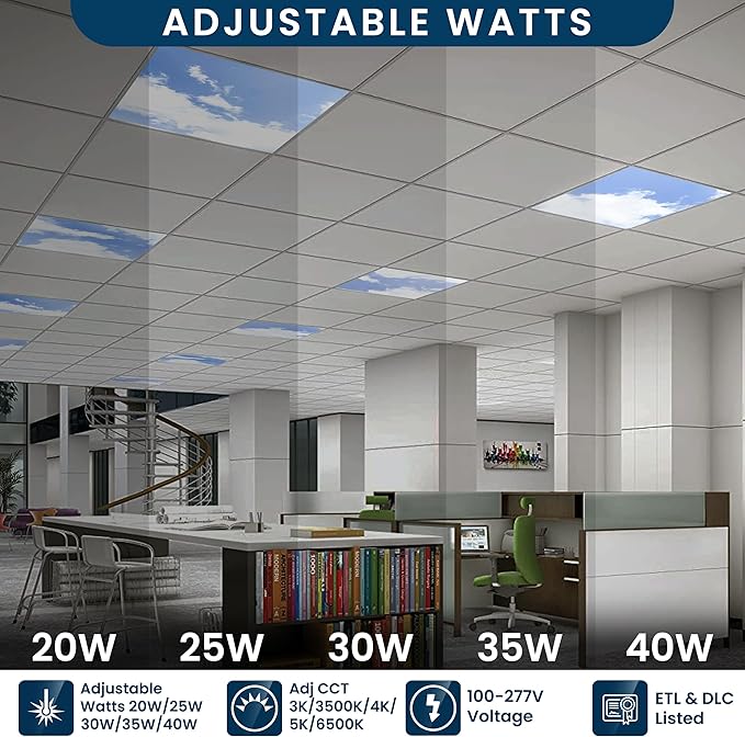 4 Pack 2x4 LED Flat Panel Light Drop Ceiling Fixture - Image 4