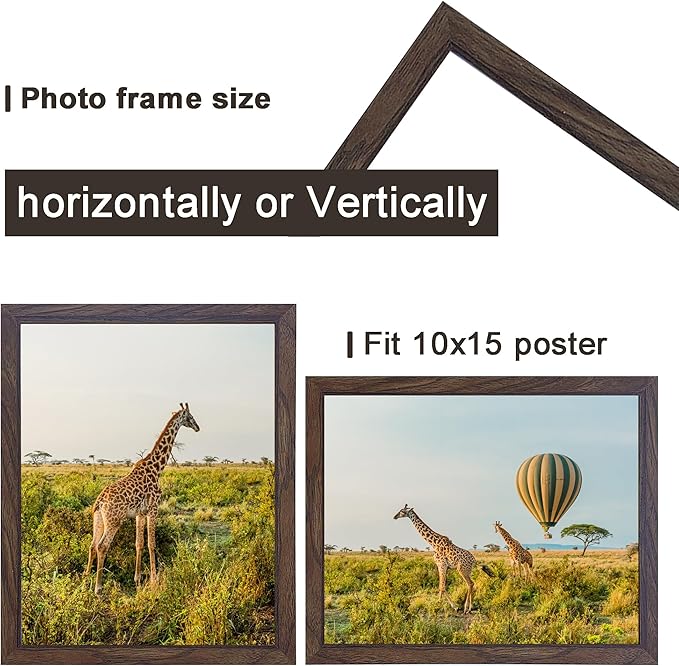 TKYGU 10x15 Picture Frame Set of 3, walnut Wooden Frame 10 by15 Wall Gallery - Image 2