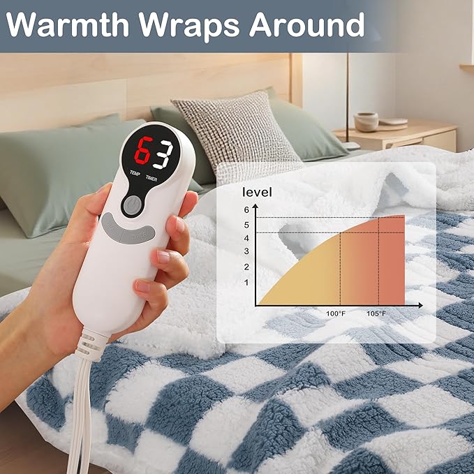 Electric Heated Blanket Full Size 72"×84" - Image 7