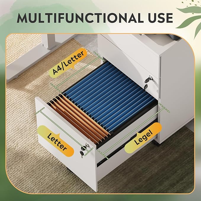 DEVAISE 3 Drawer Mobile File Cabinet - Image 4