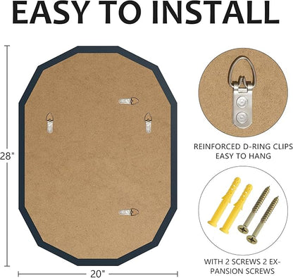 Bathroom Mirrors for Over Sink, Round Frameless Mirrors for Wall, 20x28 Inch - Image 6