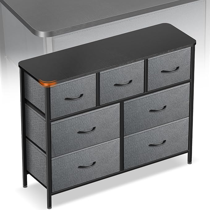 Curved Profile Dresser for Bedroom, Chest of Drawers, 7 Storage Drawers by Sonharlar