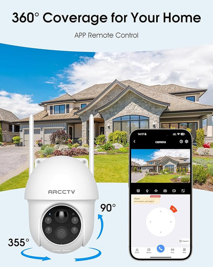 Solar Security Cameras Wireless Outdoor, 4MP 360° View Battery Powered Outdoor - Image 4