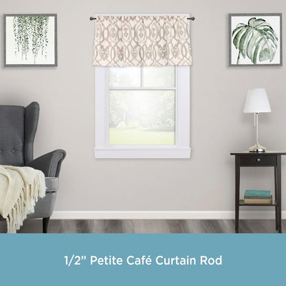Kenney KN55479 Arts & Crafts Square End Petite Café Decorative Window Curtain Rod, 28-48" Adjustable Length, Oil Rubbed Bronze Finish, 1/2" Diameter Steel Tube