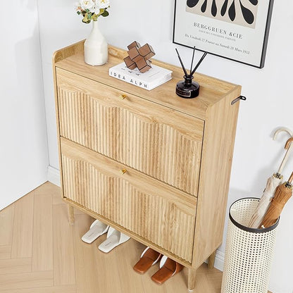 BERRYMERRY 31.5” Fluted Shoe Storage Cabinet Storage - Image 4