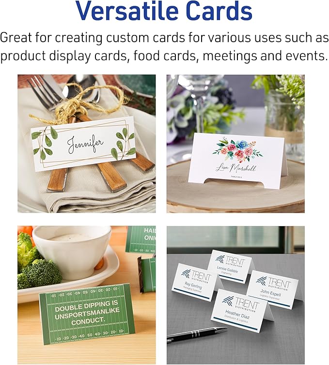 Avery Printable Tent Cards, 3.5" x 11", 50 Blank Place Cards - Image 5