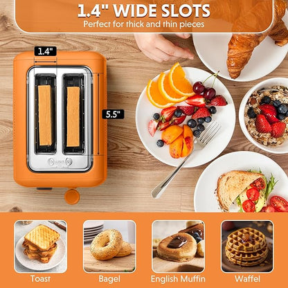 BUYDEEM DT620 2-Slice Toaster, Extra Wide Slots, Retro Stainless Steel - Image 4