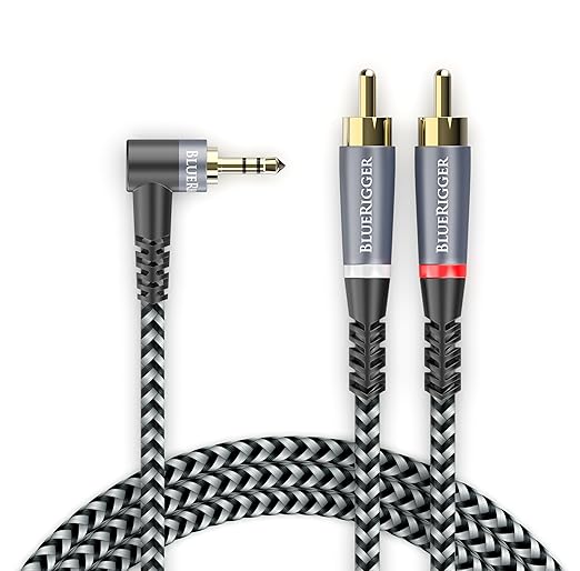BlueRigger 3.5mm Aux to 2RCA Audio Cable by BlueRigger
