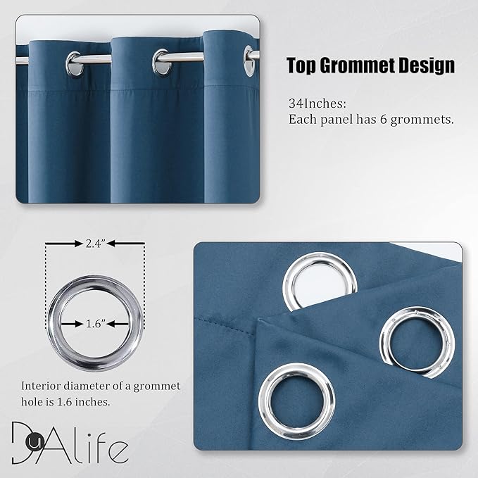 DUALIFE Door Doorway Curtains Blackout 80 Inch Length 2 Panels, Grommet - Image 3