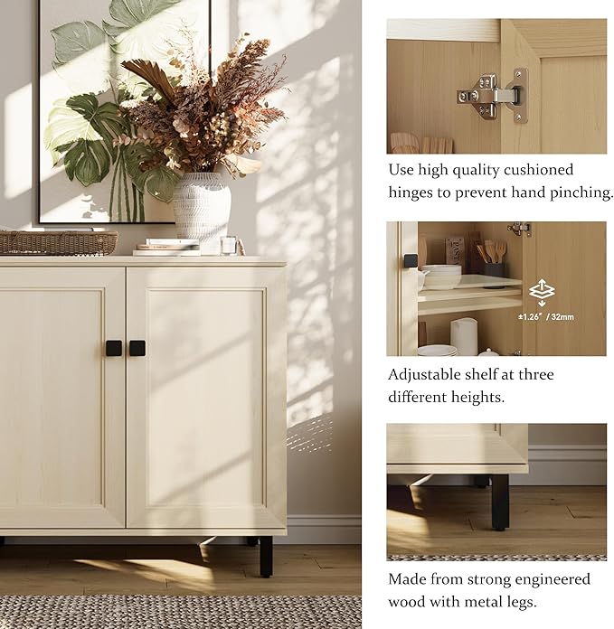 Multifunctional Buffet Sideboard Cabinet Farmhouse Modern Storage Cabinet - Image 5