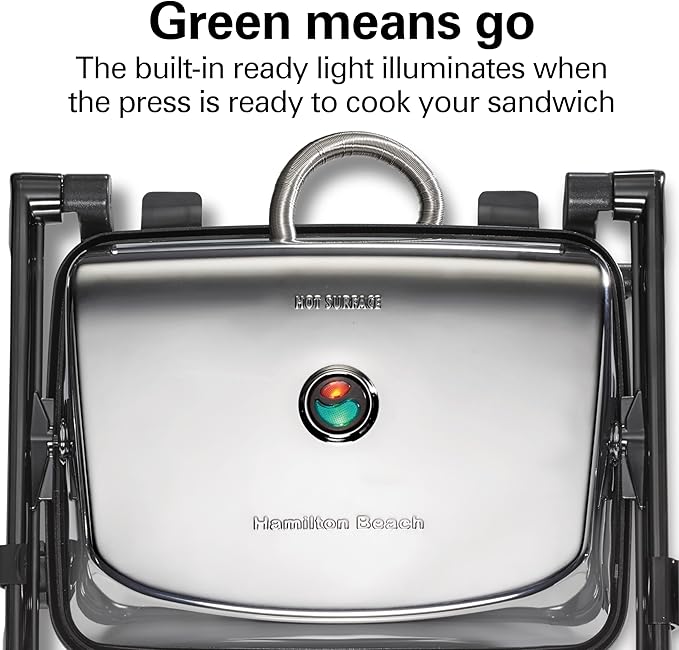Hamilton Beach Panini Press Sandwich Maker & Electric Indoor Grill - Image 7