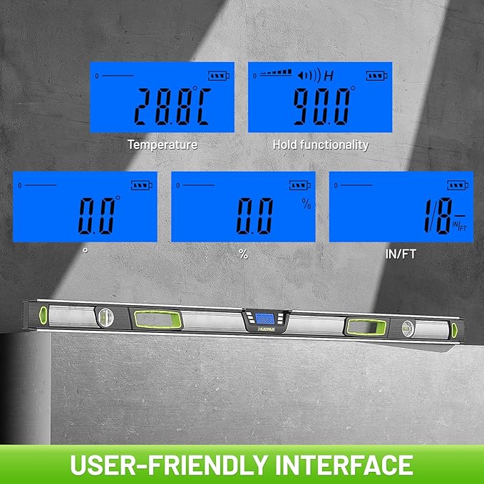 Huepar 48-Inch Digital Level, Professional Smart Precision Torpedo Level Tool - Image 5