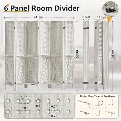 Aleesing 6 Panel Pegboard Display - Image 2