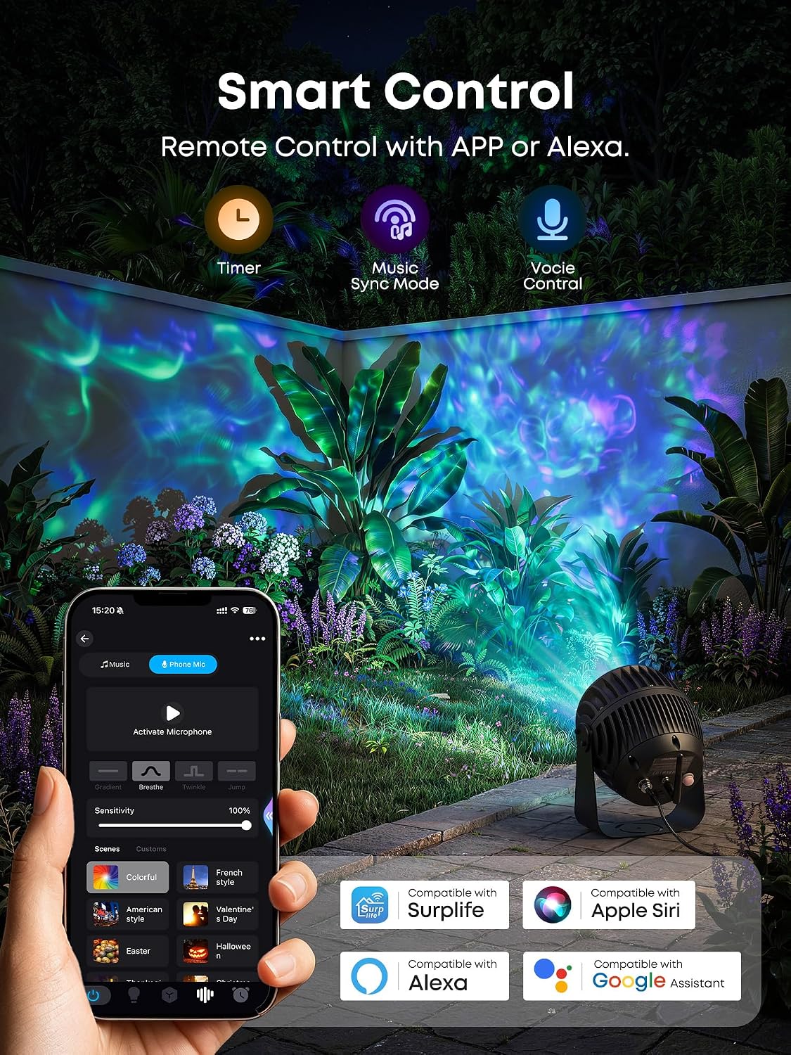 PIKOY Halloween Projector Outdoor with App, Halloween Decorations Outdoor