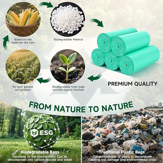 5 Gallon Trash Bags Biodegradable Unscented - Image 3