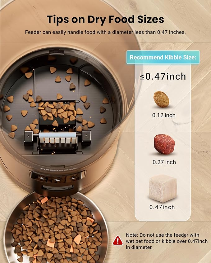 Automatic Cat Feeder for 3 Cats, 6L/25 Cup Cat Food Dispenser - Image 7