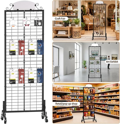 Urban Deco Grid Wall Panel Display Stand, 2.2' x 6.2' FT Gridwall Panel - Image 5