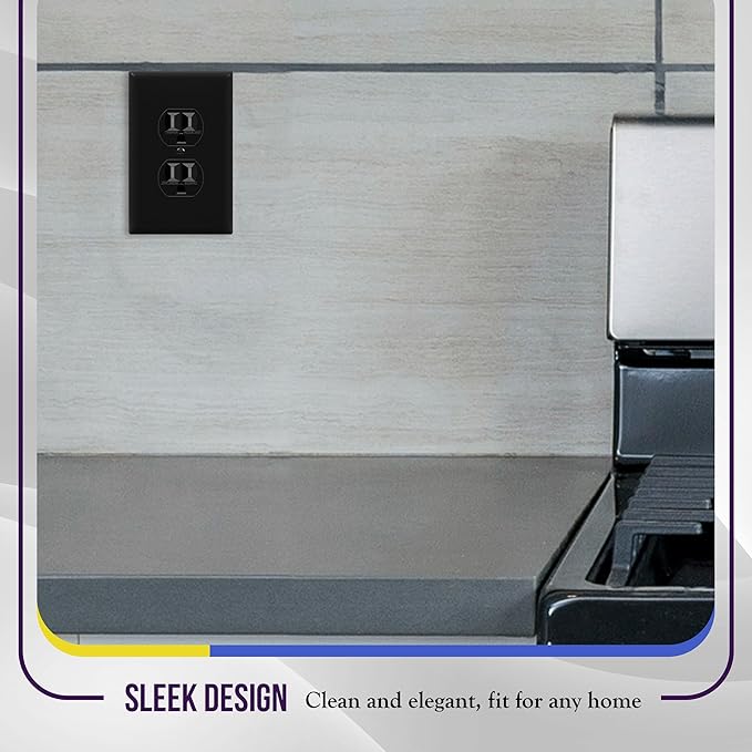 ENERLITES Mid-Size Duplex Receptacle Outlet Wall Plate, Electrical Outlet - Image 7