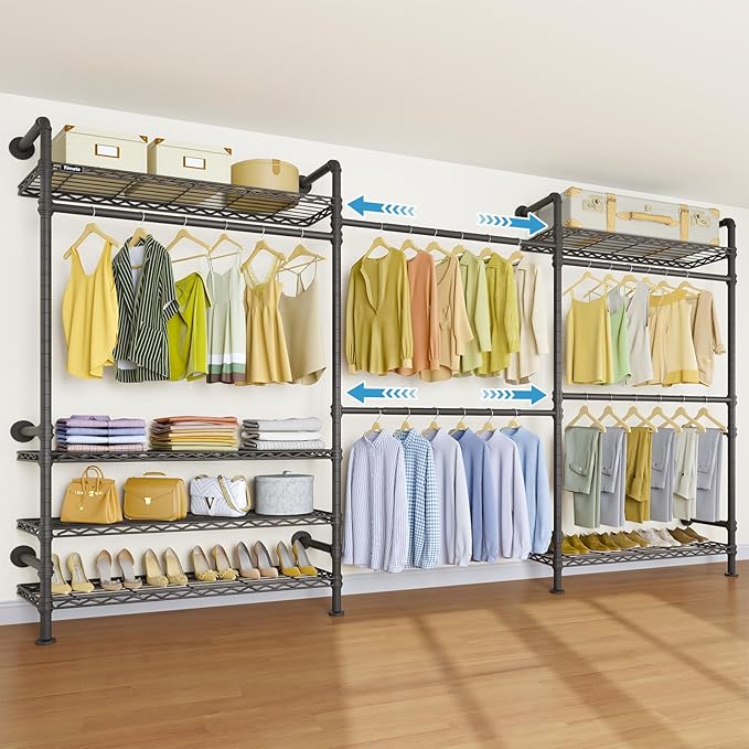 Timate F3 Plus Wall Mounted Clothes Rack Industrial Pipe Clothing Rack by SturdyWallMountedClothesRack