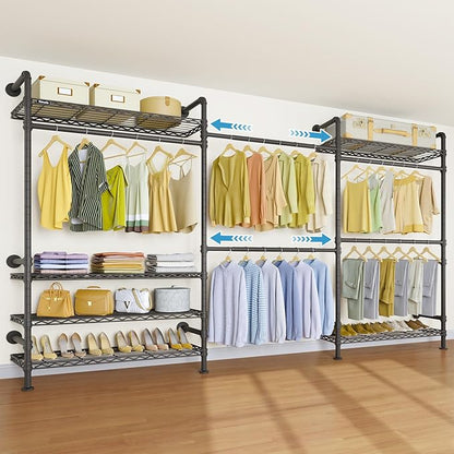 Timate F3 Plus Wall Mounted Clothes Rack Industrial Pipe Clothing Rack by SturdyWallMountedClothesRack