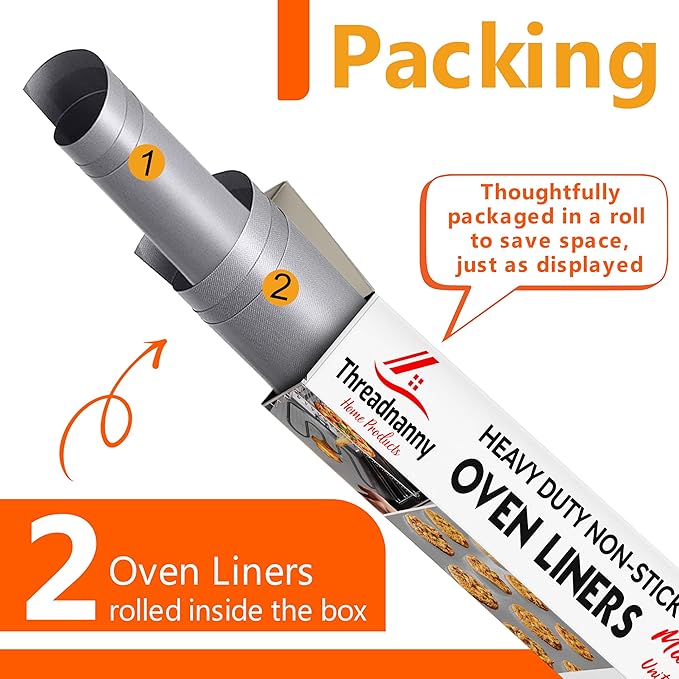 Silver 2 Pack Large Thick Heavy Duty Non Stick Teflon Oven Liners Mat, - Image 8