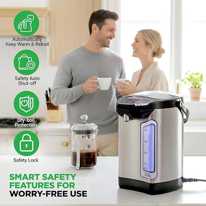 NutriChef Electric Water Boiler and Warmer - 5L/5.28 Qt Stainless Steel Hot - Image 5