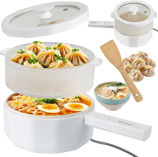 3-In-1 Electric Hot Pot w Dumpling Steamer & Rice Cooker by CucinaPro-AffordableHousewareSolutionsSince2005