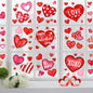 Valentine's Day Window Clings Love Hearts, 76 Pcs Pink Red Heart Large Window Stickers, Happy Valentines Watercolor Double-Sided Glass Decals Decor for Wedding Anniversary Home Party Decorations