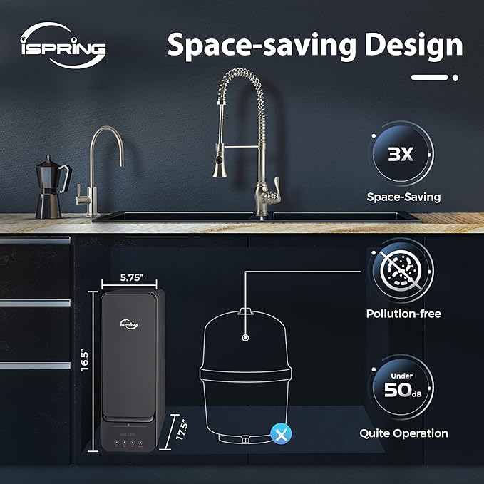 iSpring RO1000-BN Tankless Reverse Osmosis Water Filtration System, 1000 GPD - Image 6