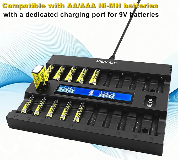 MIEKLALE 20+2 Bay AA AAA Battery Charger - Image 3