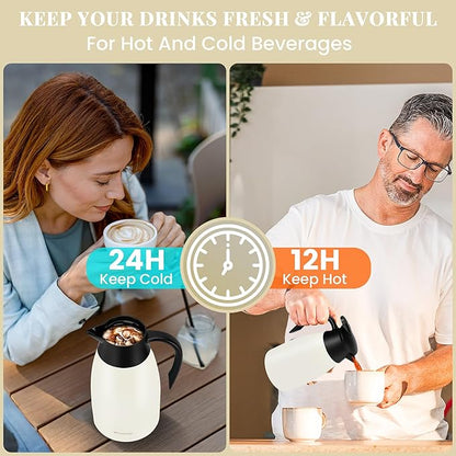 51 Oz Thermal Coffee Carafe, Stainless Steel Insulated Vacuum coffee crafts to - Image 3