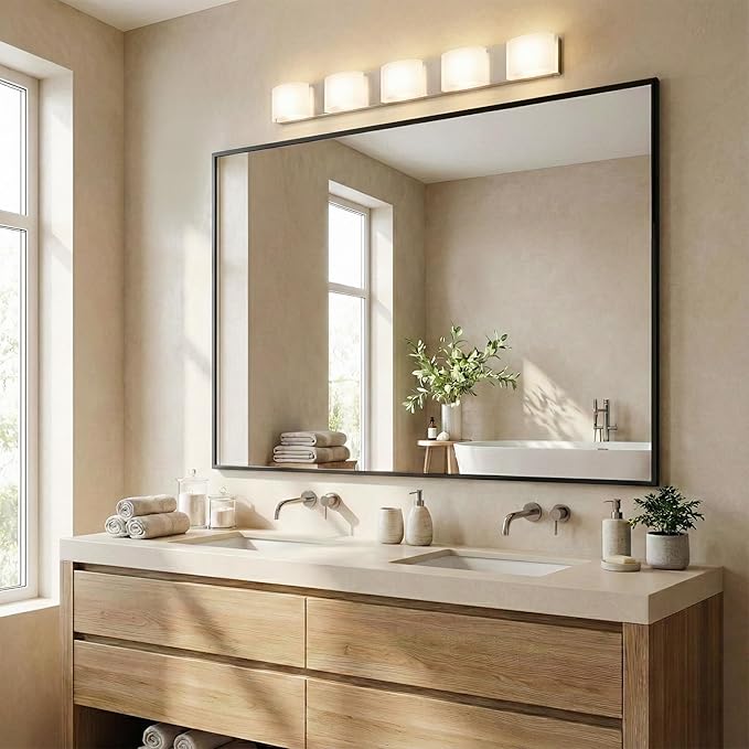 48''x36'' Extra Large Black Bathroom Mirror, Metal Framed Vanity Mirror - Image 2