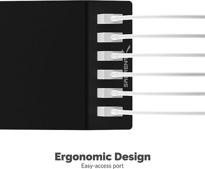 SABRENT Premium 60 Watt 6 Port Aluminum Family Sized Desktop USB Rapid Charger. - Image 6