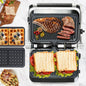Panini Waffle Maker Combo | Panini Grill Press Sandwich Maker, Smokeless Indoor by FAOFER