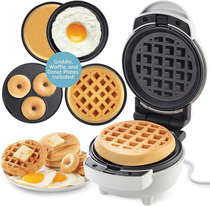 3 in 1 Mini Breakfast Maker- Make Mini Waffles Donuts Pancakes or Eggs all in 1 by CucinaPro-AffordableHousewareSolutionsSince2005