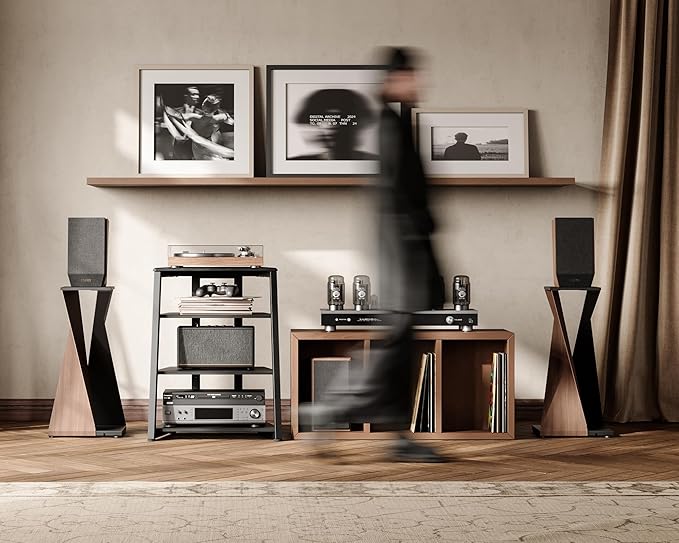 FITUEYES Design 4-Tier AV Media Stand Corner Shelf Stand Wooden Corner Shelves - Image 8