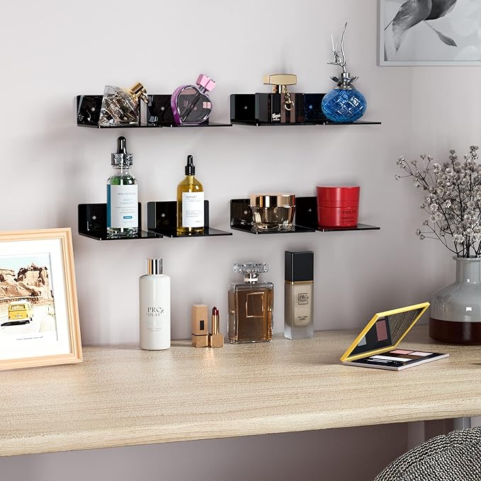 6 Inches Acrylic Small Wall Shelves 2 Pack, Floating Shelf - Image 5