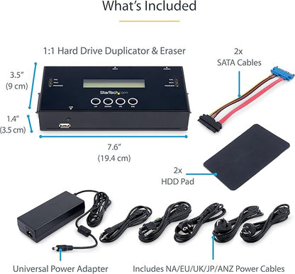 StarTech.com 1:1 Standalone Hard Drive Duplicator and Eraser, SAS/SATA HDD/SSD - Image 6