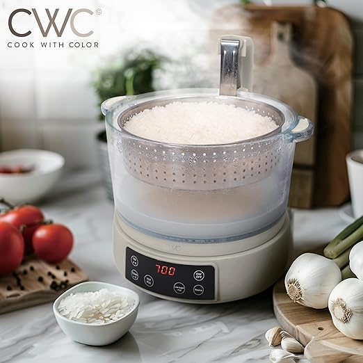 COOK WITH COLOR 3L Glass Mini Low Carb Rice Cooker – Holds 2 Cups Raw/Makes 6 - Image 4