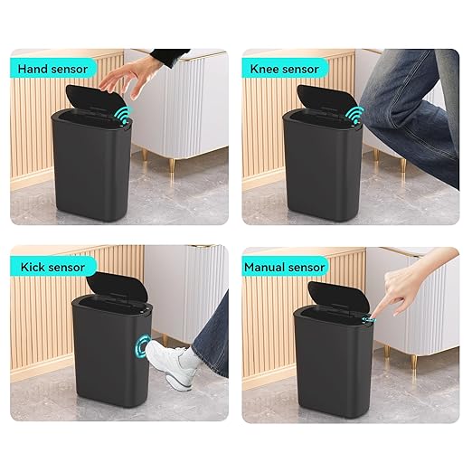 5 Gallon Motion Sensor Bathroom Trash Can Automatic Garbage Cans - Image 7