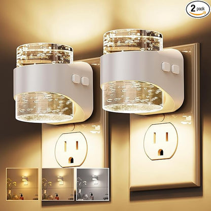 L LOHAS LED Night Light, 3CCT Bubble Night Lights Plug into Wall, 2 Pack by LLOHASLED