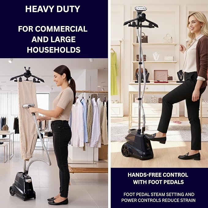 SALAV® Heavy Duty Smart Auto Shut-off Commercial Full-Size Garment Steamer - Image 4